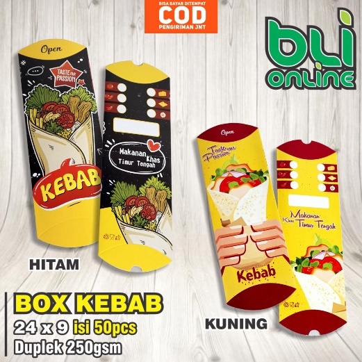 

[GRF] Kotak Kebab 24x9 / Dus Kebab / Box Kebab / Kemasan Kebab / isi 50pcs Best Seller )┛