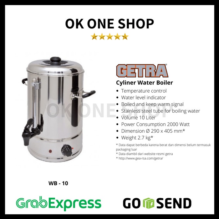 GETRA CYLINDER WATER BOILER WB-10