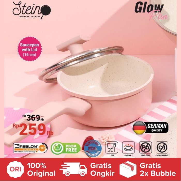 Panci Teflon Stein Stain Cookware Saucepan Sauce Glow Pan Stencookware