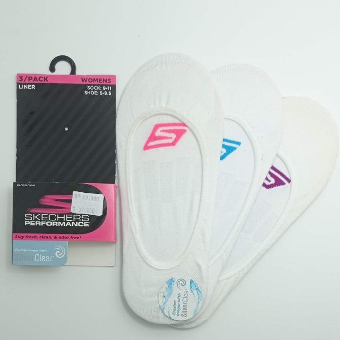 Kaos Kaki Skechers Wanita Womens Invisible 3 Pasang Original 100%