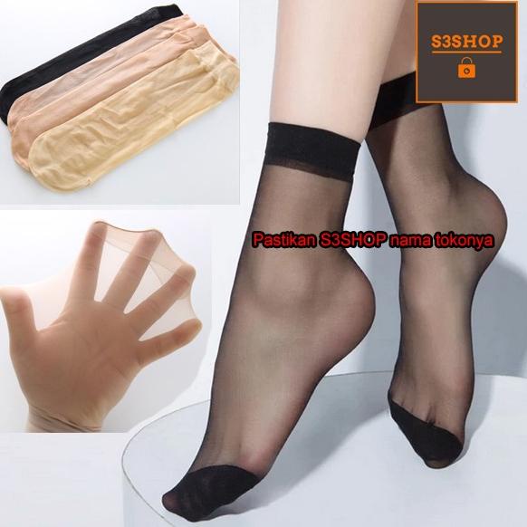 Kaos Kaki Kerja Stocking Wanita Transparan Tipis Silky Socks