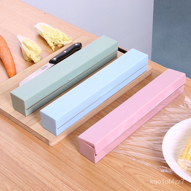 &Plastic Wrap Dispenser Kitchen Tools Cling Food Wrap Cutter Dispenser Storage Holder  Film Cutter C