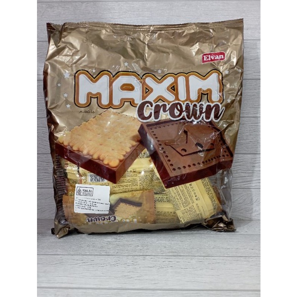 

Maxim Crown Biskuit salut Coklat susu 275g