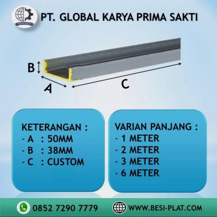 Besi Unp 50 x 1 Meter