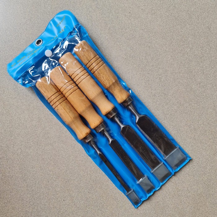 

Terlaris Pahat Kayu 4Pc Set Bagus Stainless Steel
