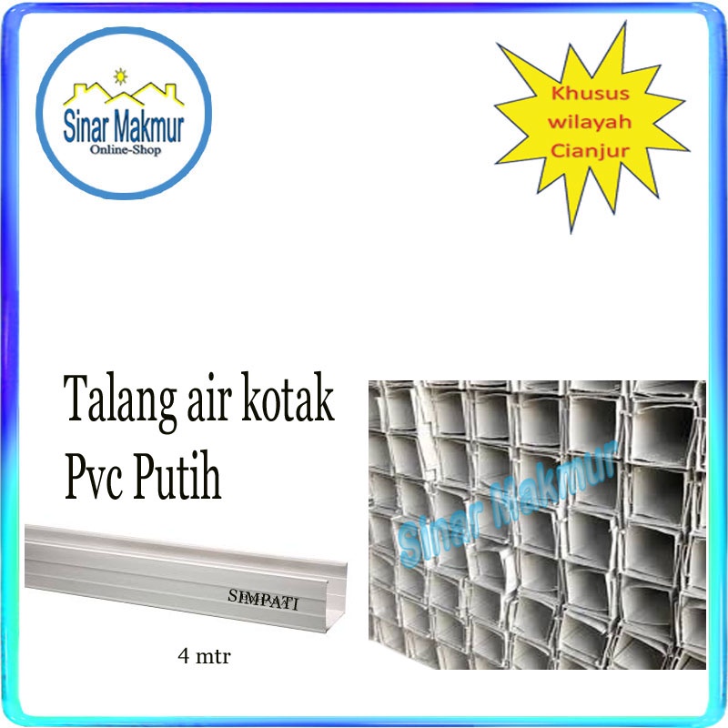 Talang Air PVC Kotak Gantung Putih