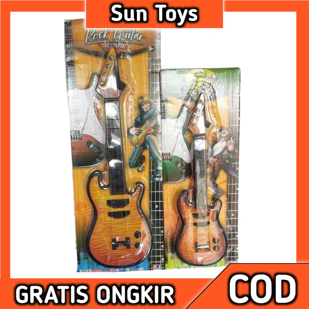 Mainan anak gitar model kayu keren Mainan musik anak edukatif Gitar Rock