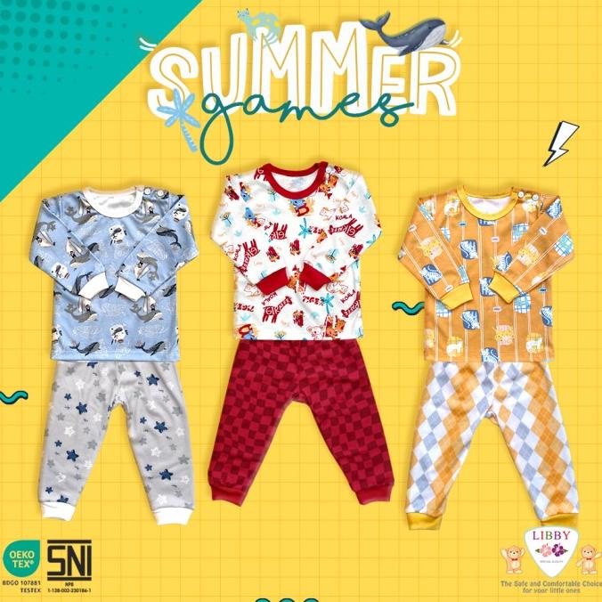 LIBBY BABY 3 SETELAN PANJANG S M L 2L XL XXL PIYAMA ANAK LIBBY BABY