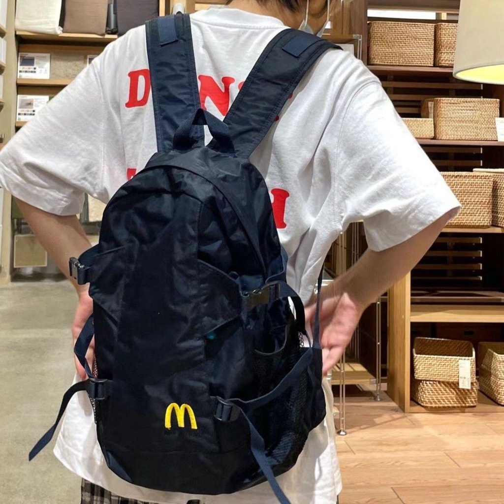 Tas bahu McDonald's pria dan wanita tas sekolah tas ransel tas ransel gaya perguruan tinggi