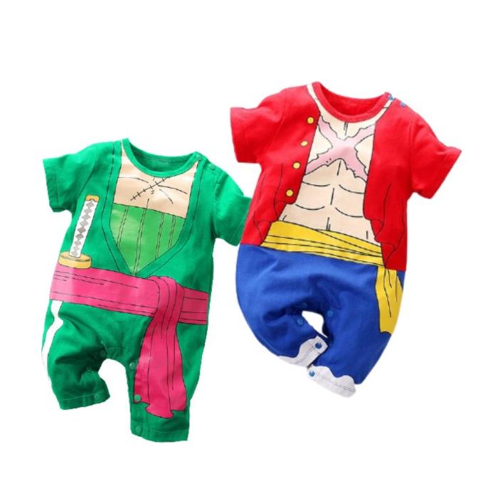 Baju Romper / Baby Jumper Anak Bayi cowo Anime ONE PIECE LUFFY ZORO