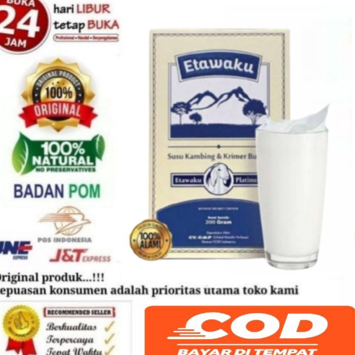 

➢Terkini ARPK7 Etawaku Platinum || Susu Kambing Segar Etawa Provit Bubuk Krimer Nabati Atasi Masalah Pernafasan Asma Bronkitis Sesek Napas Sesak Nafas Tingkatkan Imunitas Daya Tahan Tubuh Isi 200gr P51 ➬Diskon