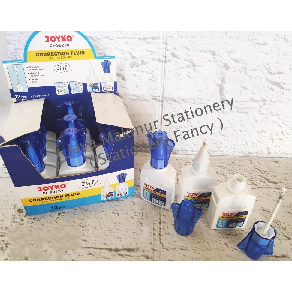 

Super Promo.. Tip-ex / Correction Fluid Joyko 2in1 ( Mata kuas+tip) CF-SB234 46