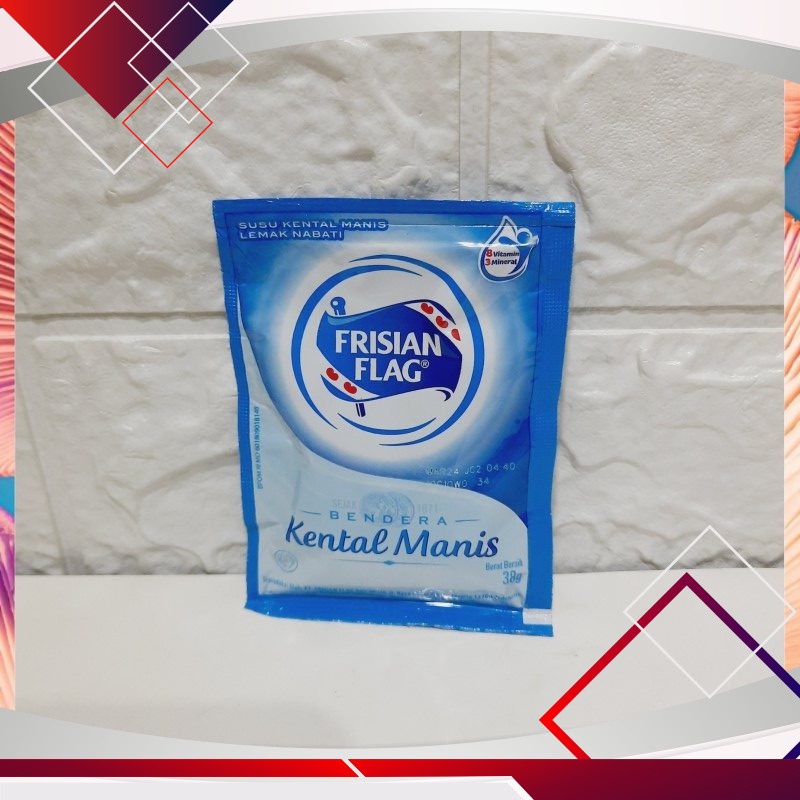 

Frisian Flag Susu Bendera Kental Manis Sachet 38gr .