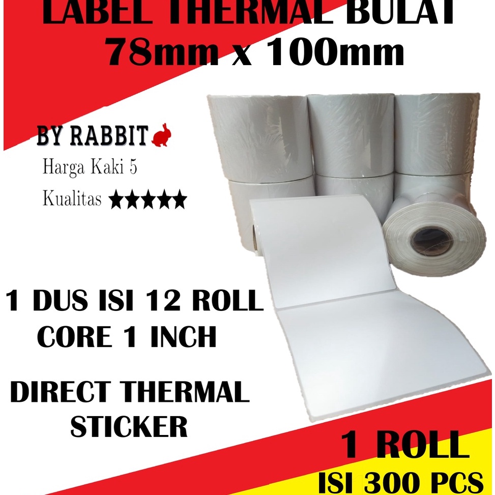 

✤Diskon Promo➵ TCVDF LABEL THERMAL 78 X 100 KERTAS STICKER BARCODE 78x100 mm Isi 300 Pcs A82 ➝Laris