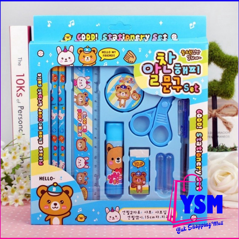 

Serba Murah✡ CVQDH YSM Paket Alat Tulis set 8in1 Stationery Set Study Set Anak Karakter Set Alat Tulis Anak TK V95 →Seller