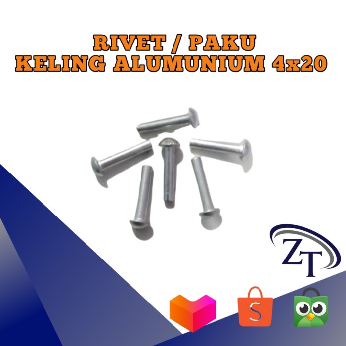 Terlaris Rivet Paku Keling Alumunium Diameter 4Mm Panjang 20Mm