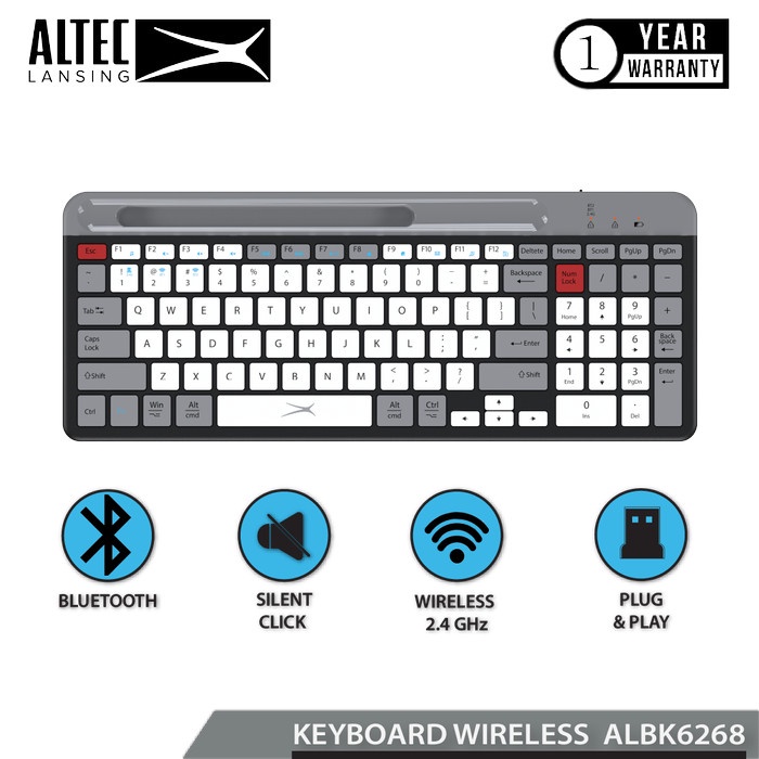 Altec Lansing Keyboard Dual Mode Wireless/Bluetooth ALBK6268