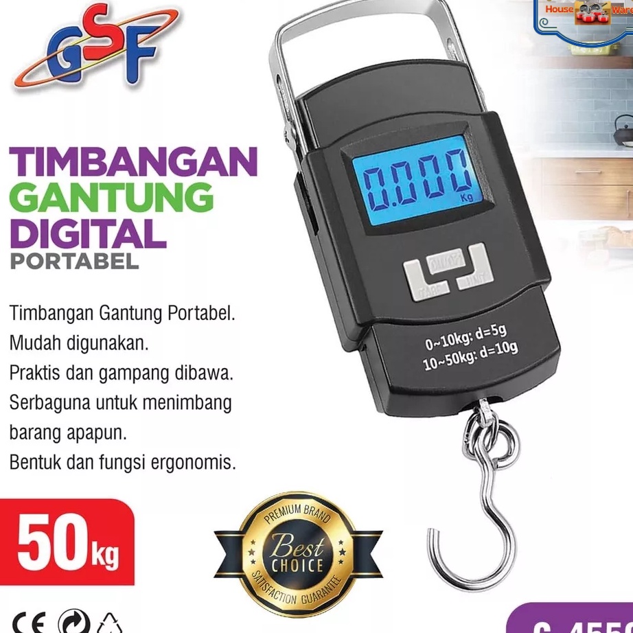 ↓Grosir❅ T8TVM TIMBANGAN GANTUNG DIGITAL LAYAR LCD GSF 50KG G-4550 G40 Produk