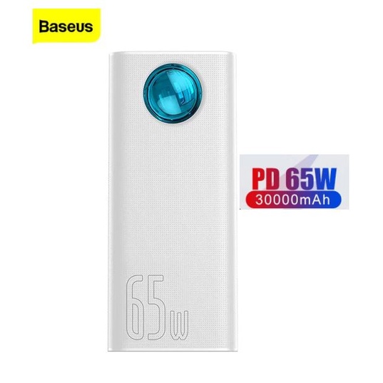 Terlaris Baseus 65W Power Bank 30000Mah Pd Quick Charging For Smartphone Laptop - Putih