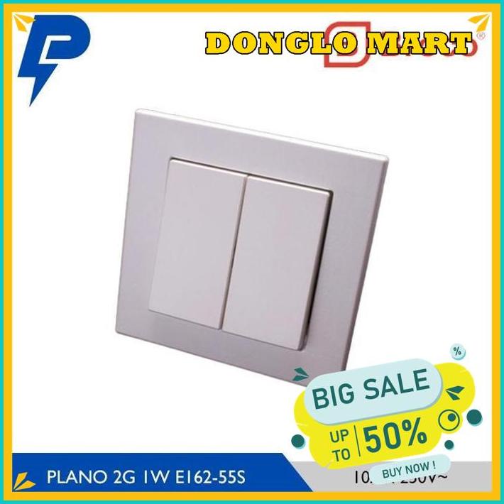 BROCO PLANO SAKLAR 2 GANG 1 WAY E162 HIGHT QUALITY 