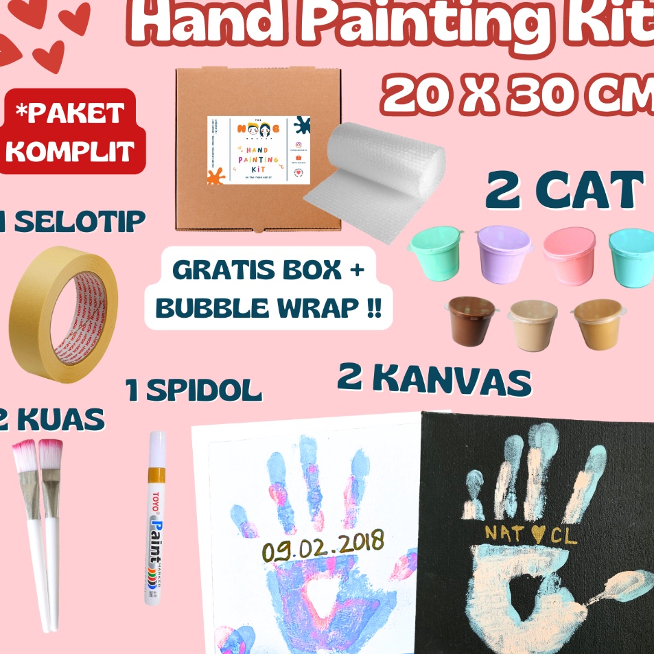 

➴Ready Stock↑ TS6KT Hand Painting Kit Canvas By The Noob Artist | Kanvas Cap Tangan Couple | Canvas 20x20 cm | Kanvas Lukis Tangan Couple E48 ➻Terkini