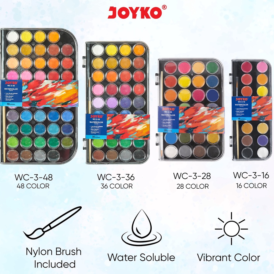 

❉Best Seller✭ ASTYO Watercolor Set Cat Air Joyko WC-3 C95 ❊Terbaru