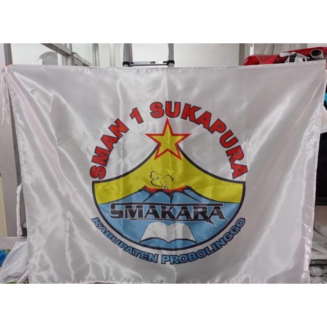 ___] Cetak Bendera Custom Logo Sekolah/Cetak Mini Flag Custom Full Printing