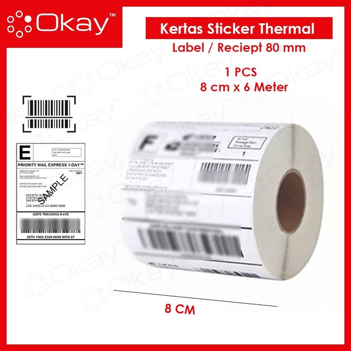 

Terlaris Kertas Sticker Thermal 80 Mm Cocok Untuk Printer Label 80Mm Continuous