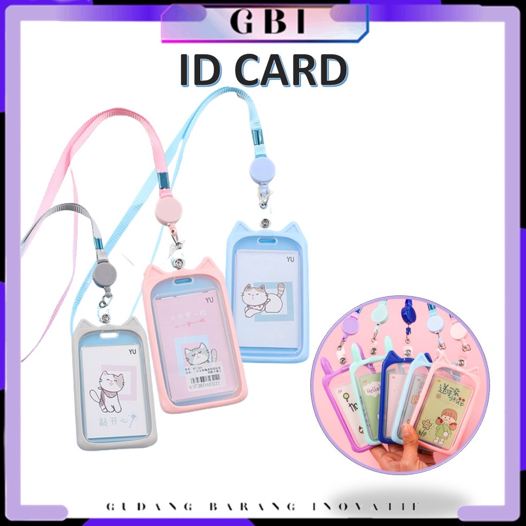 

Gbi Name Tag Lanyard Gantungan Kartu Motif Kucing Kelinci Name Tag Gantungan Kartu Motif Kucing