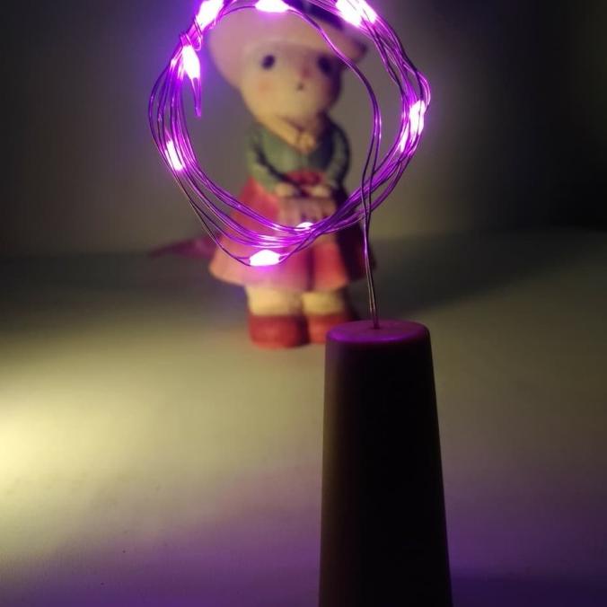 ] Lampu Hias Lampu Peri tutup botol 1m 10 Led Pink