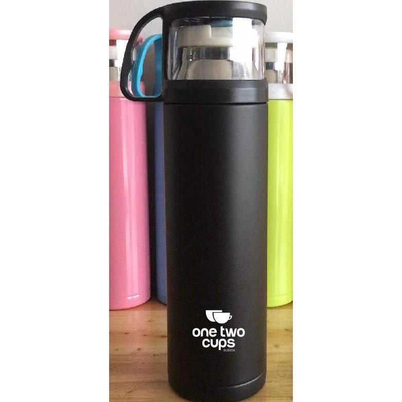 Viral Botol Minum Thermos Dengan Gelas Cup Head 500Ml Botol Termos Air - Termos Mini Kecil Air Panas