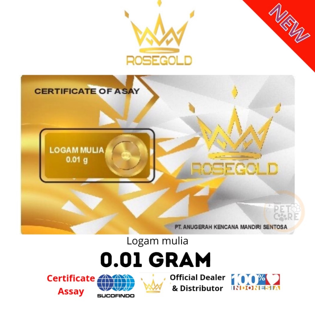 COD ROSE GOLD 0.01 GRAM LOGAM MULIA EMAS MINI Ready Stock ¯̿