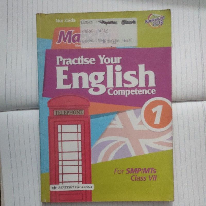 

Buku BEKAS Mandiri English kelas 7 penerbit Erlangga