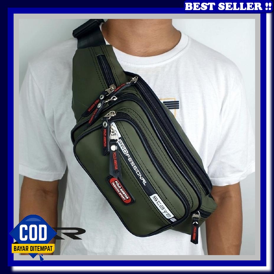Sling Bag Distro Waistbag Cowok Dewasa Terbaru 2023 Tas Selempang Pria Lempang Ori Waterproof Kecil 