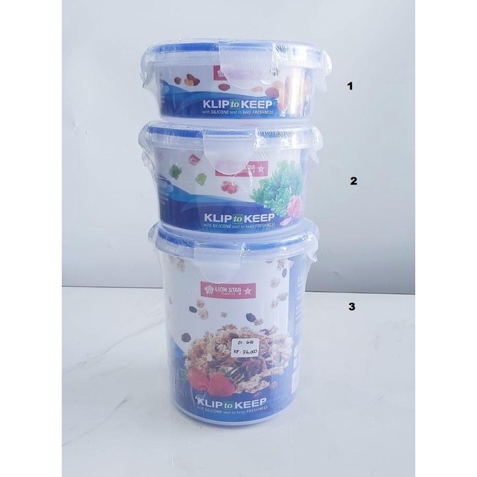 Kualitas terbaik] ROUND KLIP TO KEEP / TEMPAT PENYIMPANAN MAKANAN BULAT / TOPLES PLASTIK
