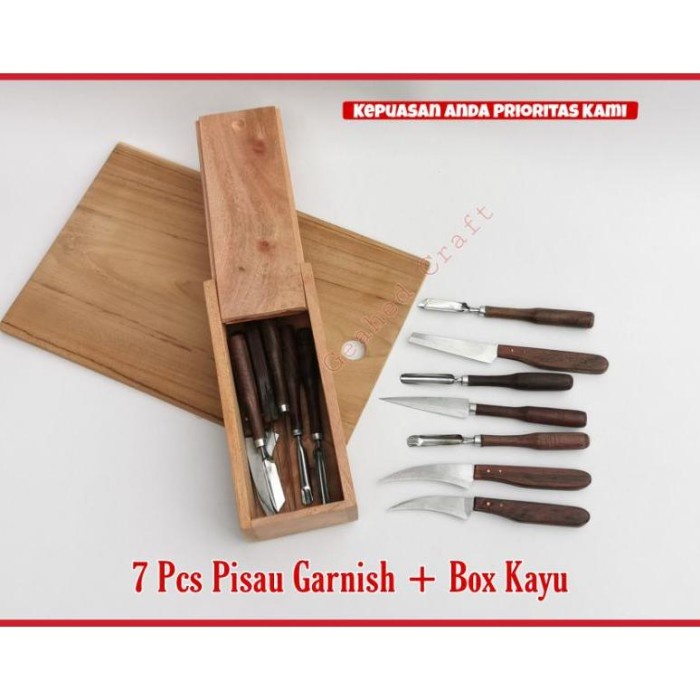 

Terlaris Sale Pisau Garnish Ukir Buah Tumpeng Plus Set 7 Pcs Box Kayu Mahoni