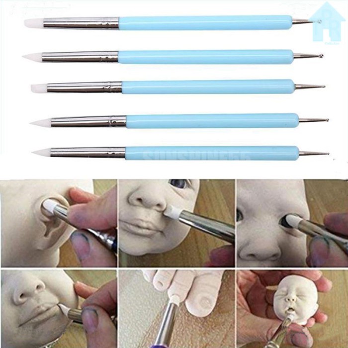 

Terlaris Butsir 5Pcs / Alat Ukir Clay, Lukis Cat Minyak, Dekorasi Kue, Art Nail