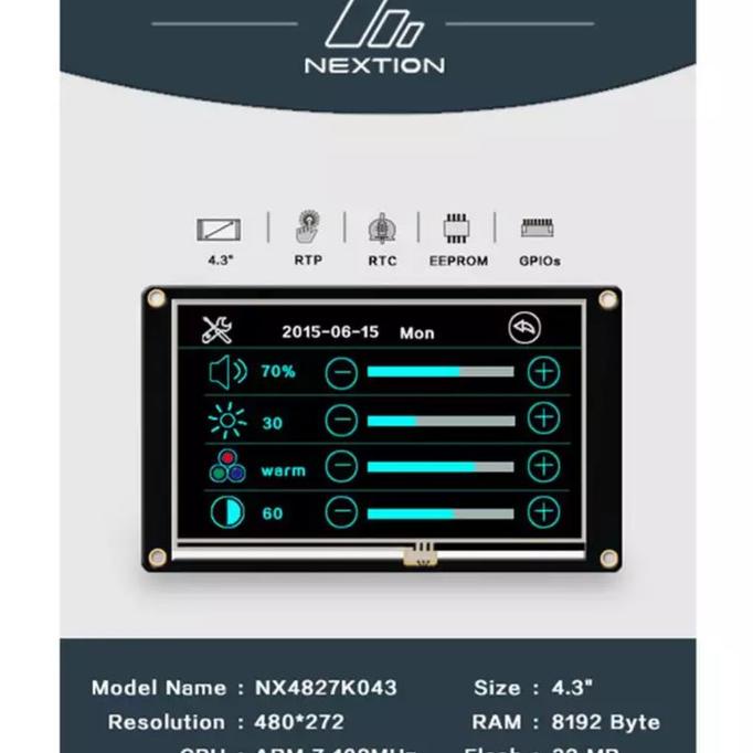 Nextion Enhanced NX4827K043 - 4.3'' HMI LCD Touchscreen Serial USART