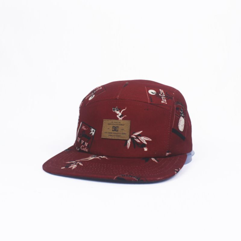 Topi 5-Panel DC Shoe Maroon OSFA Adjustable Second Murah Original