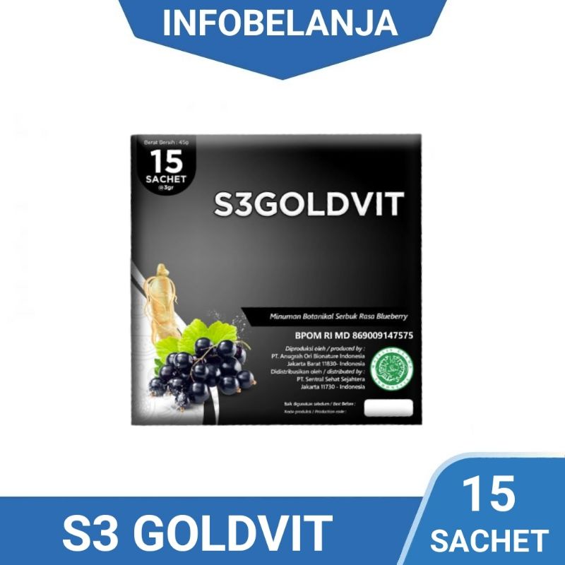 S3 GOLDVIT | S3 GOLDVIT STEMCELL DAN GINSENG ( ORIGINAL ) 15 SACHET