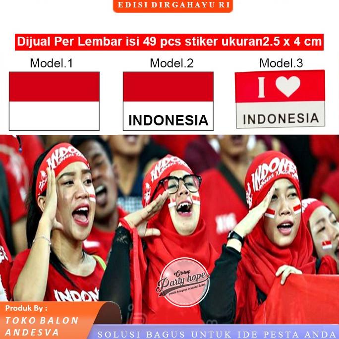 

Open DS] Stiker pipi merah putih / sticker pipi bendera Indonesia / stiker pipi