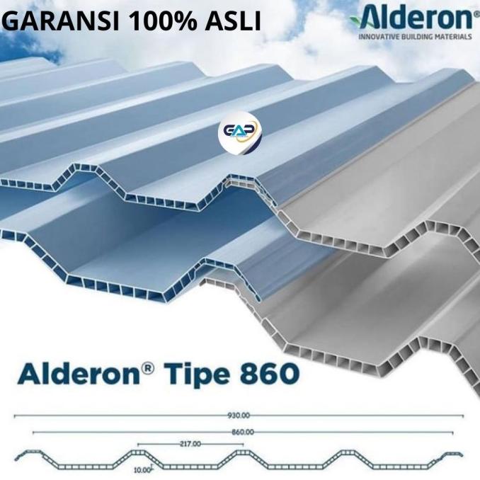 Atap Alderon uPVC Twinwall Double Layer Lebar 860 Asli Doff Transparan