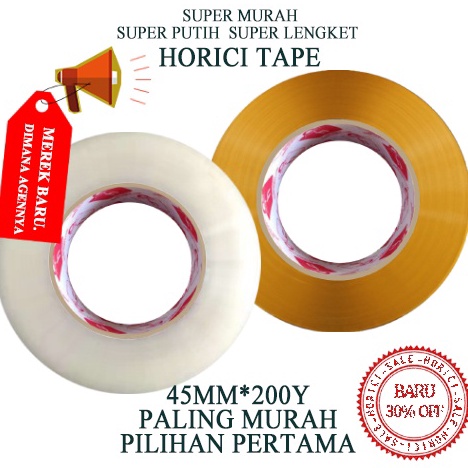 

[PRODUK-Y6WAE94] MURAH SUPER CLPER 45mmx200Y LAKBAN BENING DAN COKLAT HORICI TAPE DAN HOKI TAPE Terkini ̿