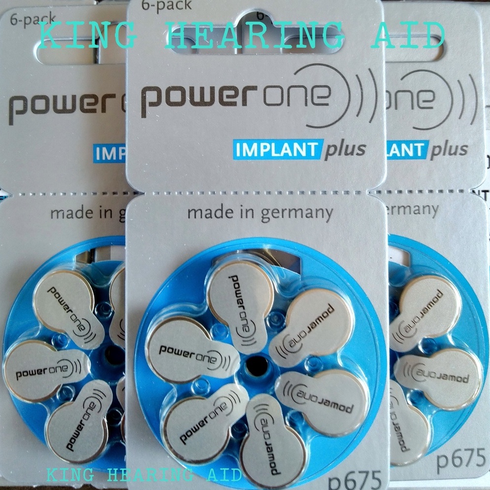 TrxC7o2N Baterai Alat Bantu Dengar IMPLANT PLUS POWER ONE  p675 made in germany for implants and high power Hearing Aid batteries size 675 baterai alat bantu dengar implant batteries as ideal for use in cochlear implants Batre Alat Pendengar powerone
