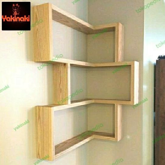 Rak Buku Rak Tempel Dinding Rak Siku Rak Minimalis Rak Kayu Rak L Yolandaputri01