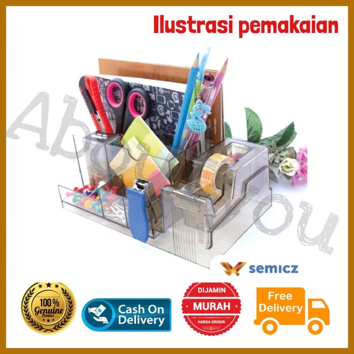 

Bestseller Promo Desk Set Tempat Alat Tulis Stationary Stand Pen Holder Lengkap