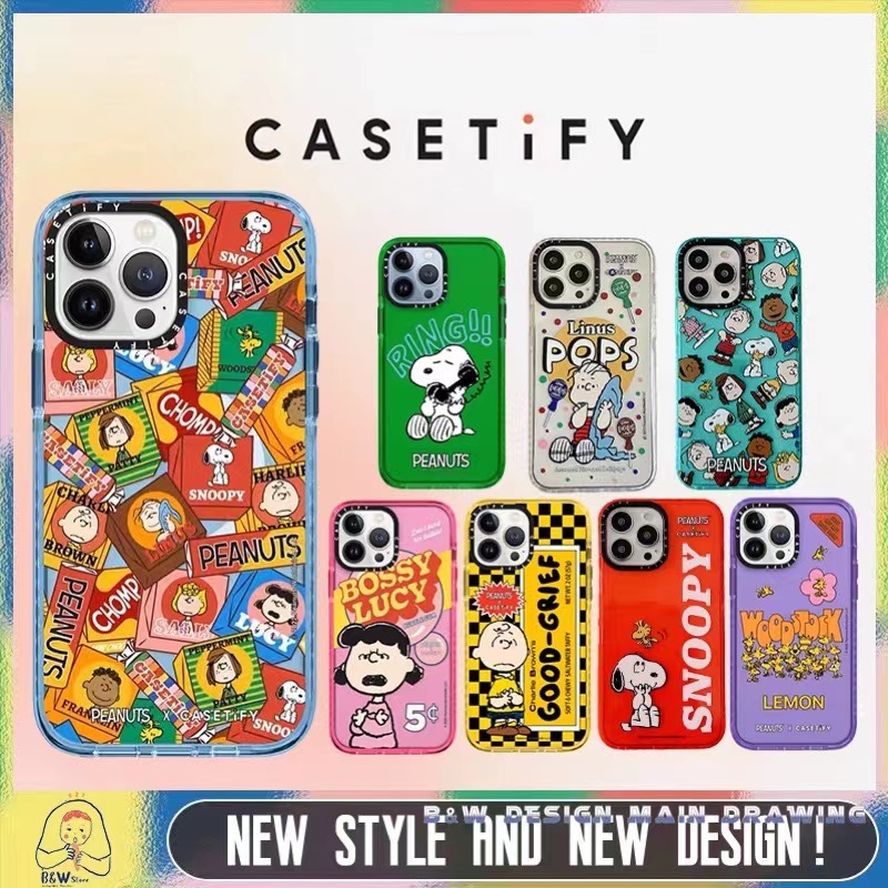 ▧▥PEANUTS Snoopy CASETiFY Phone Case Compatible for iPhone 14 PRO MAX 13 Pro Max Case