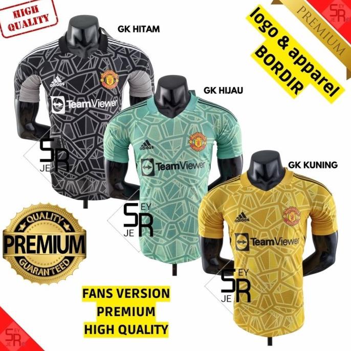 FANS Jersey manchester united GK KIPER kuning hitam hijau Baju bola