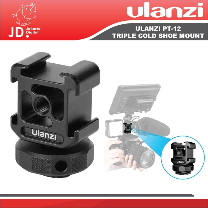 Terlaris Ulanzi Pt-12 Triple Cold Shoe Mount