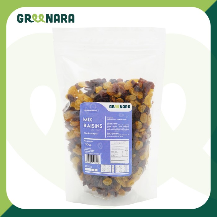 

Greenara X Raisins 500Gr Unsweetened / Kiss Emas Dan Hitam